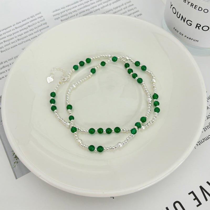 Chinese Chalcedony Pearl Necklace - jewelry - weilin.com