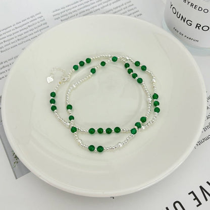 Chinese Chalcedony Pearl Necklace - jewelry - weilin.com