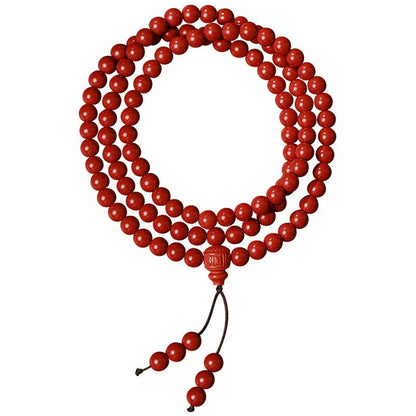Chinese cinnabar 108 beads rosary bracelet - jewelry - weilin.com