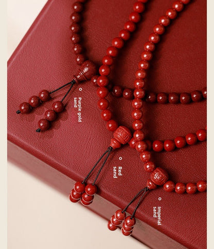 Chinese cinnabar 108 beads rosary bracelet - jewelry - weilin.com