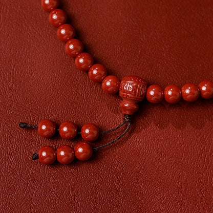 Chinese cinnabar 108 beads rosary bracelet - jewelry - weilin.com