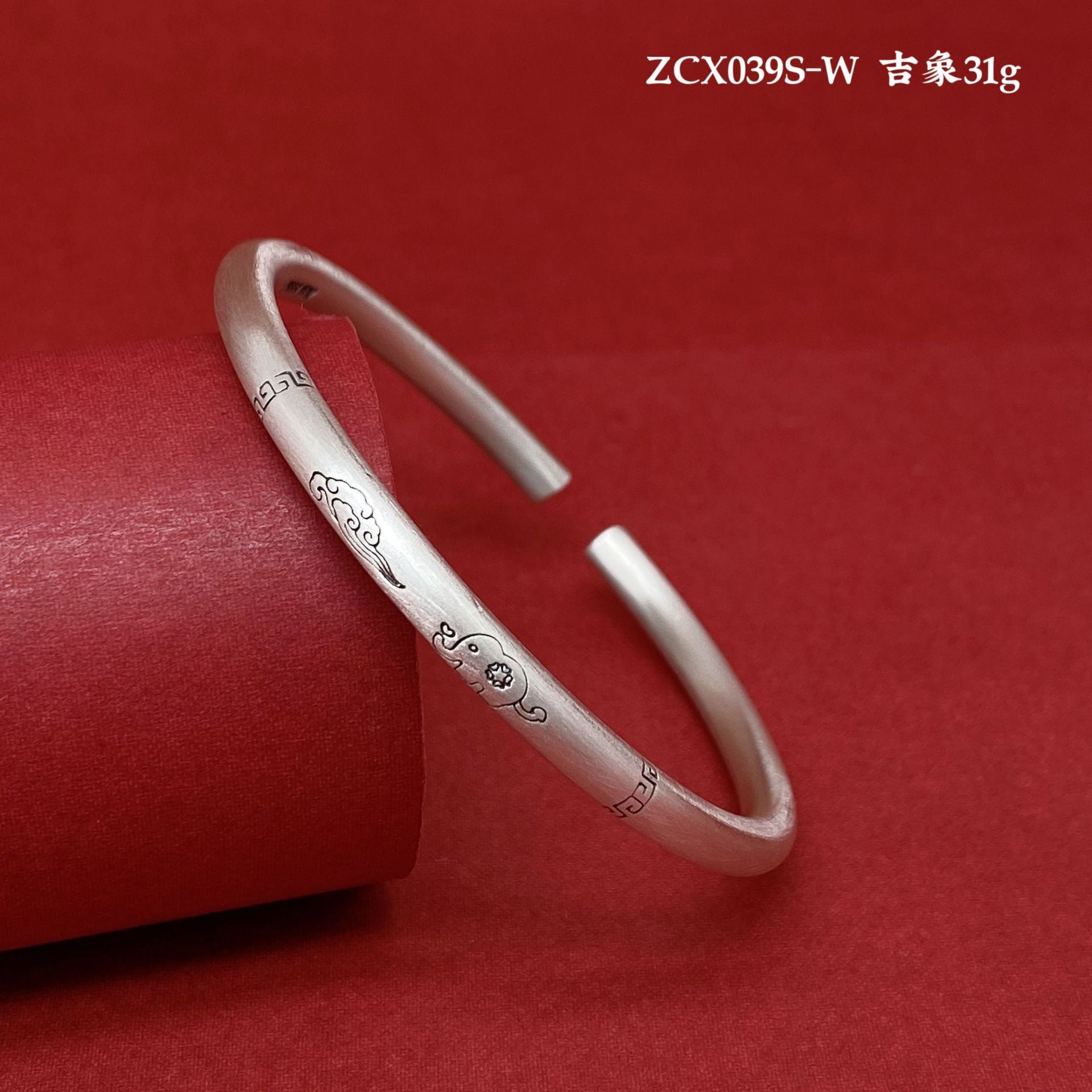 Chinese cloud stick sterling silver bracelet - jewelry - weilin.com