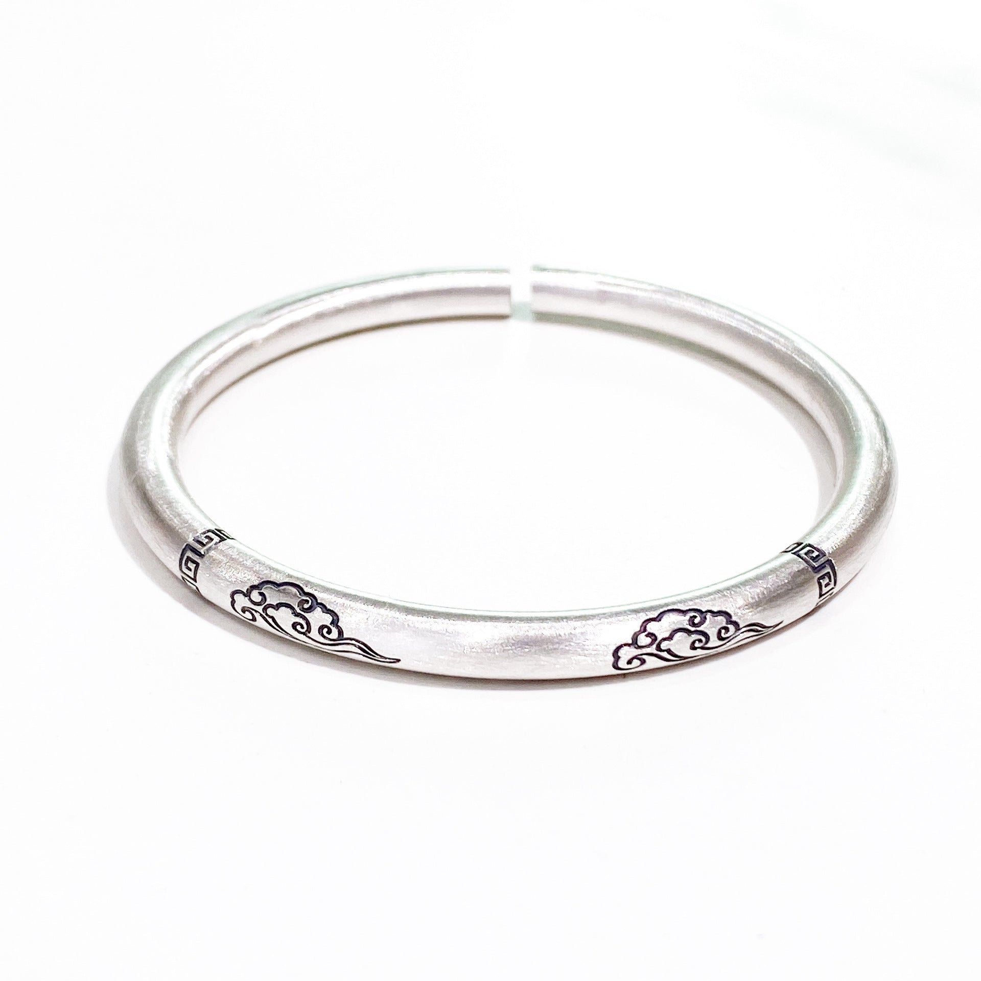 Chinese cloud stick sterling silver bracelet - jewelry - weilin.com
