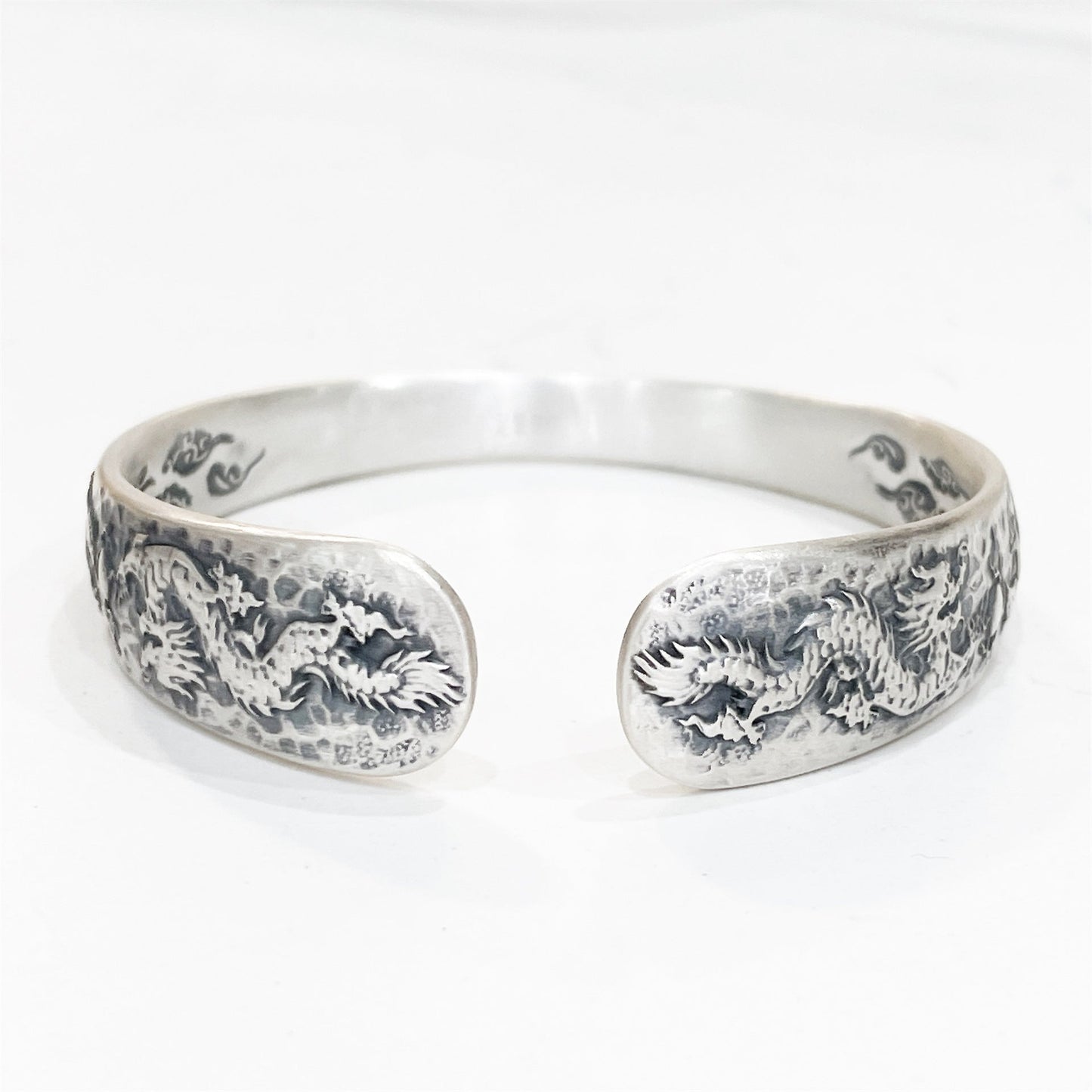 Chinese dragon sterling silver bracelet - jewelry - weilin.com