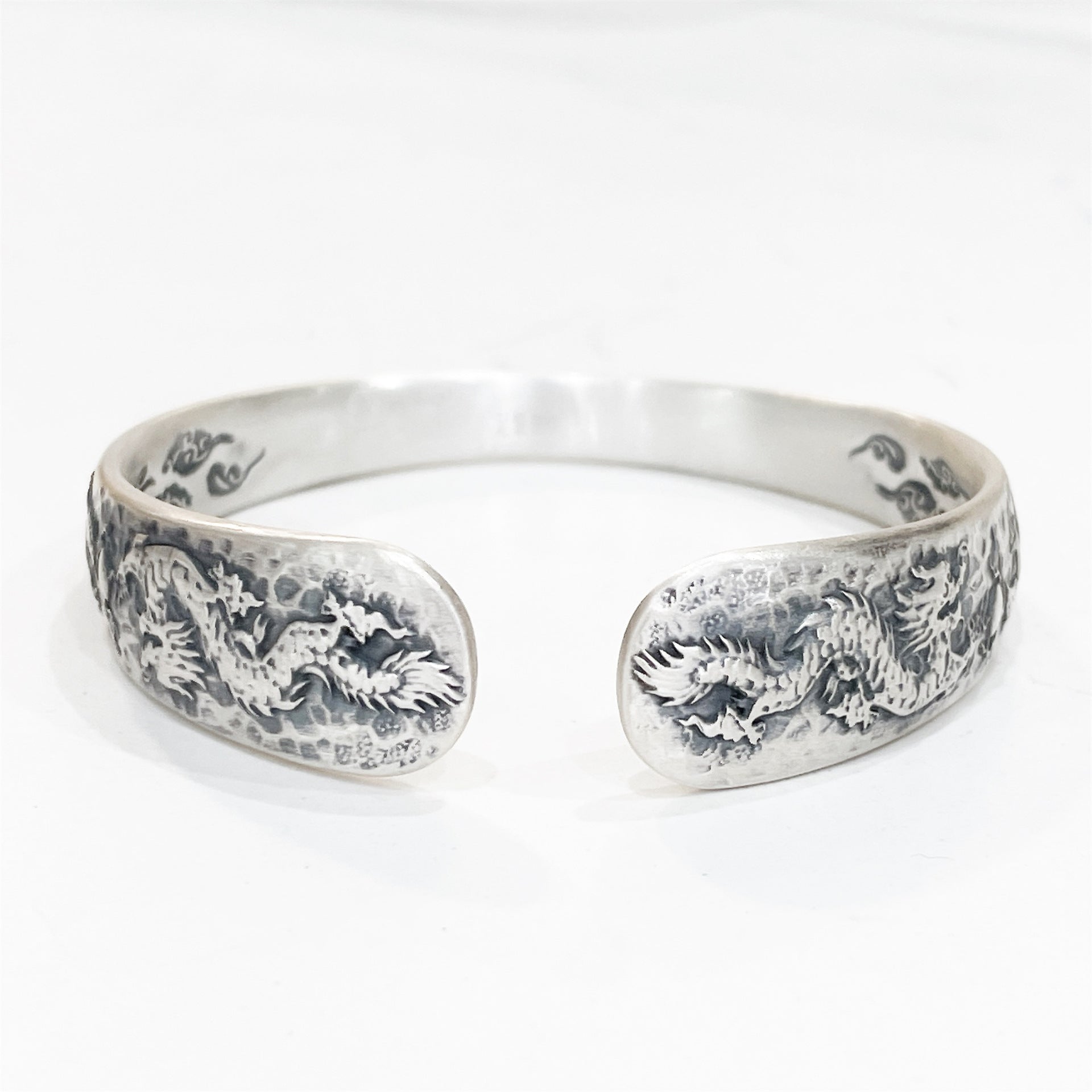 Chinese dragon sterling silver bracelet - jewelry - weilin.com