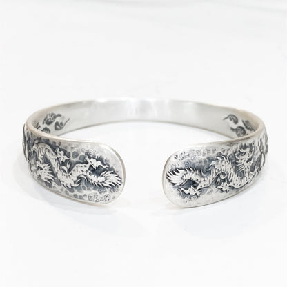 Chinese dragon sterling silver bracelet - jewelry - weilin.com