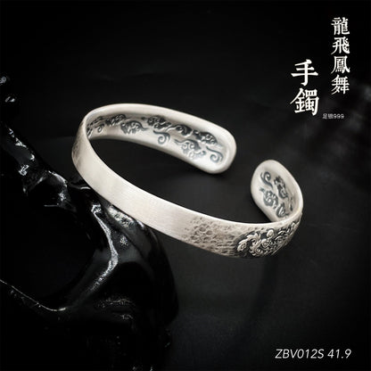 Chinese dragon sterling silver bracelet - jewelry - weilin.com