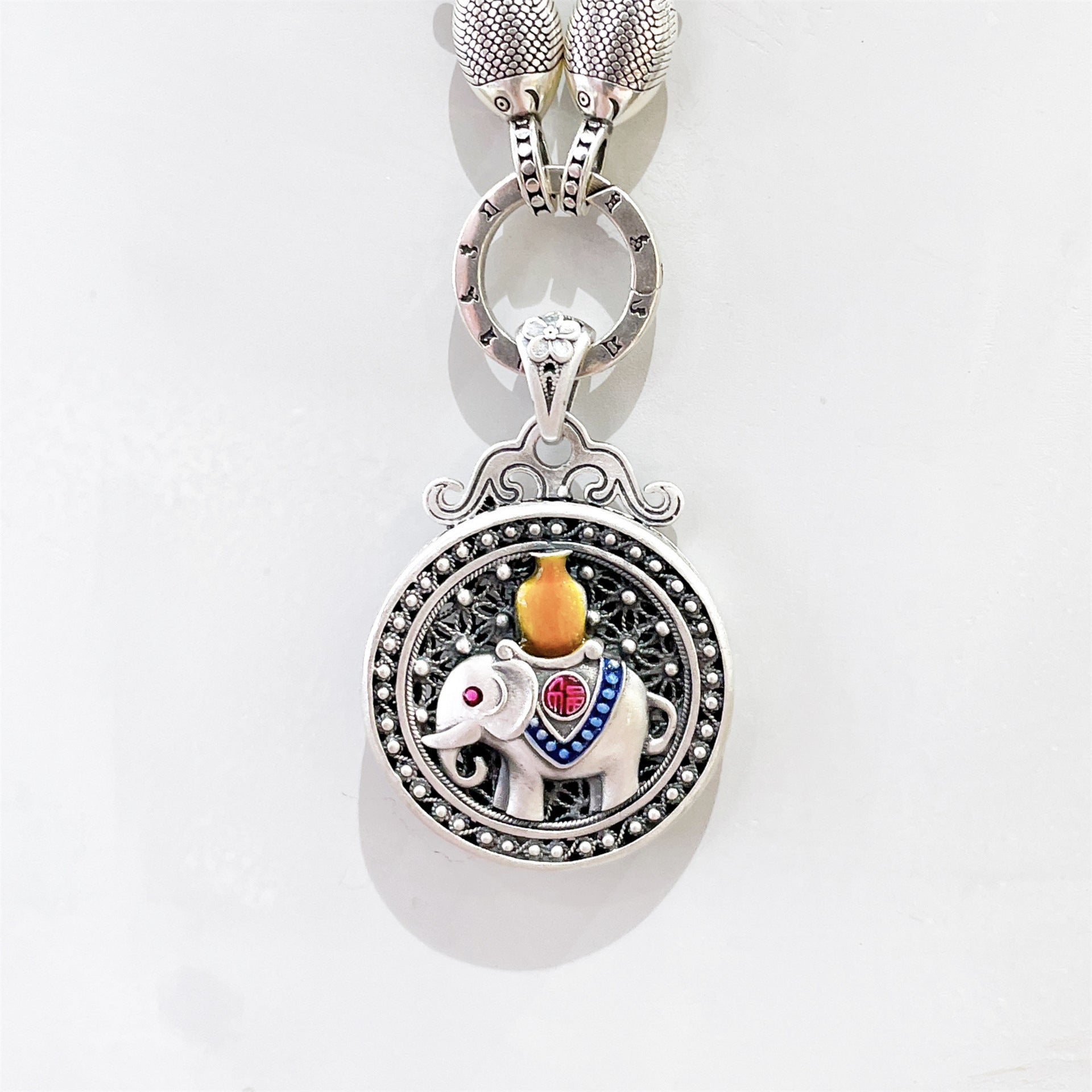 Chinese dragon sterling silver pendant - jewelry - weilin.com