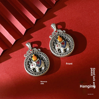 Chinese dragon sterling silver pendant - jewelry - weilin.com