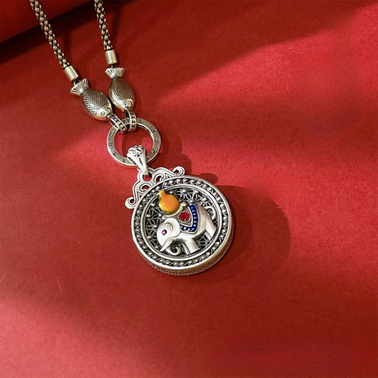 Chinese dragon sterling silver pendant - jewelry - weilin.com