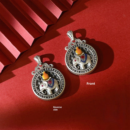 Chinese dragon sterling silver pendant - jewelry - weilin.com