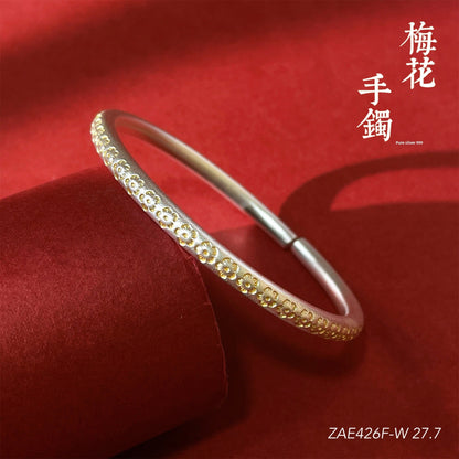 Chinese heart - shaped stick sterling silver bracelet - jewelry - weilin.com