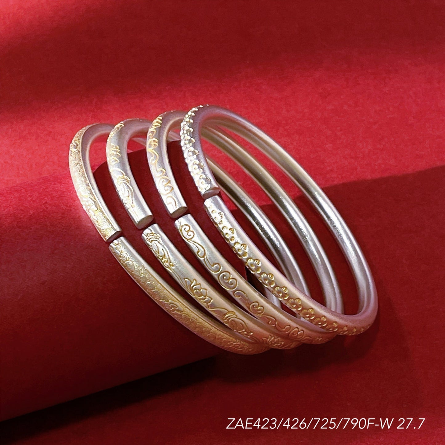 Chinese heart - shaped stick sterling silver bracelet - jewelry - weilin.com