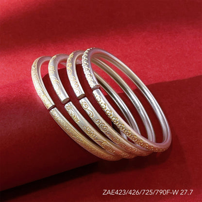 Chinese heart - shaped stick sterling silver bracelet - jewelry - weilin.com