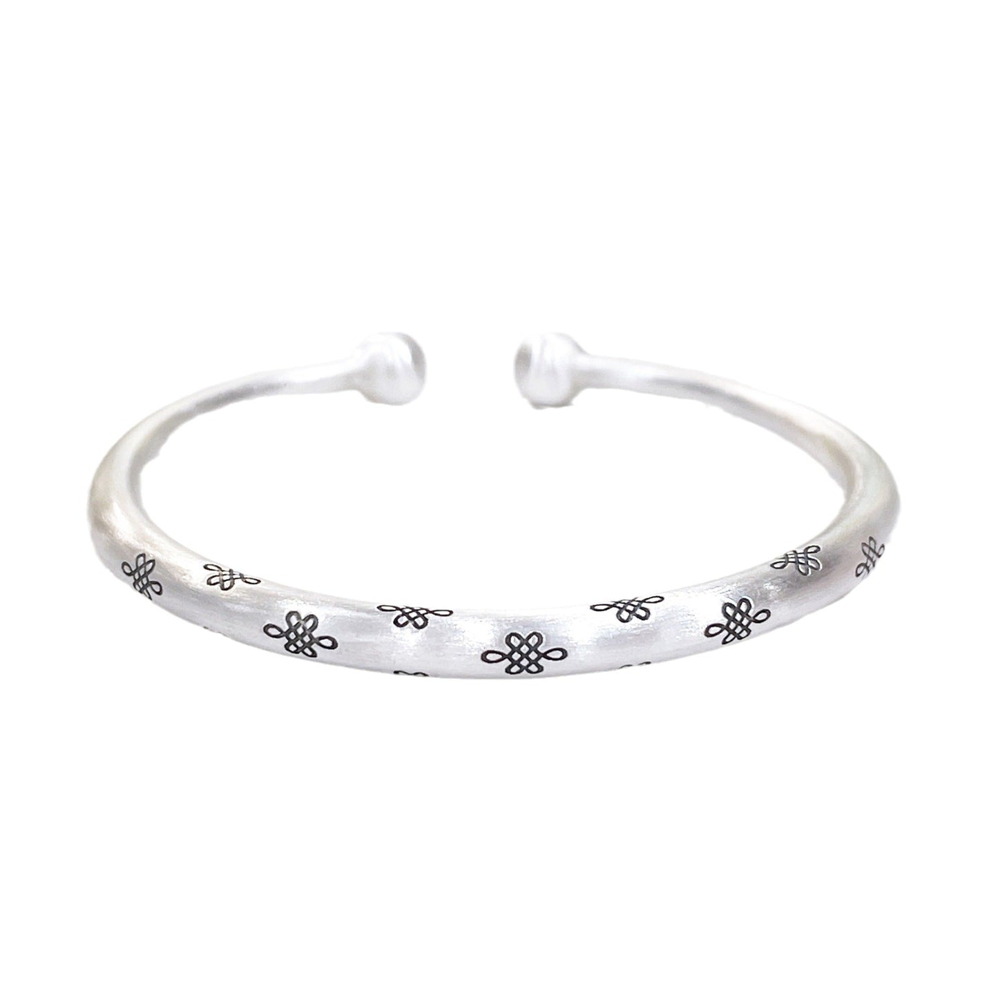Chinese knot pattern sterling silver bracelet - jewelry - weilin.com