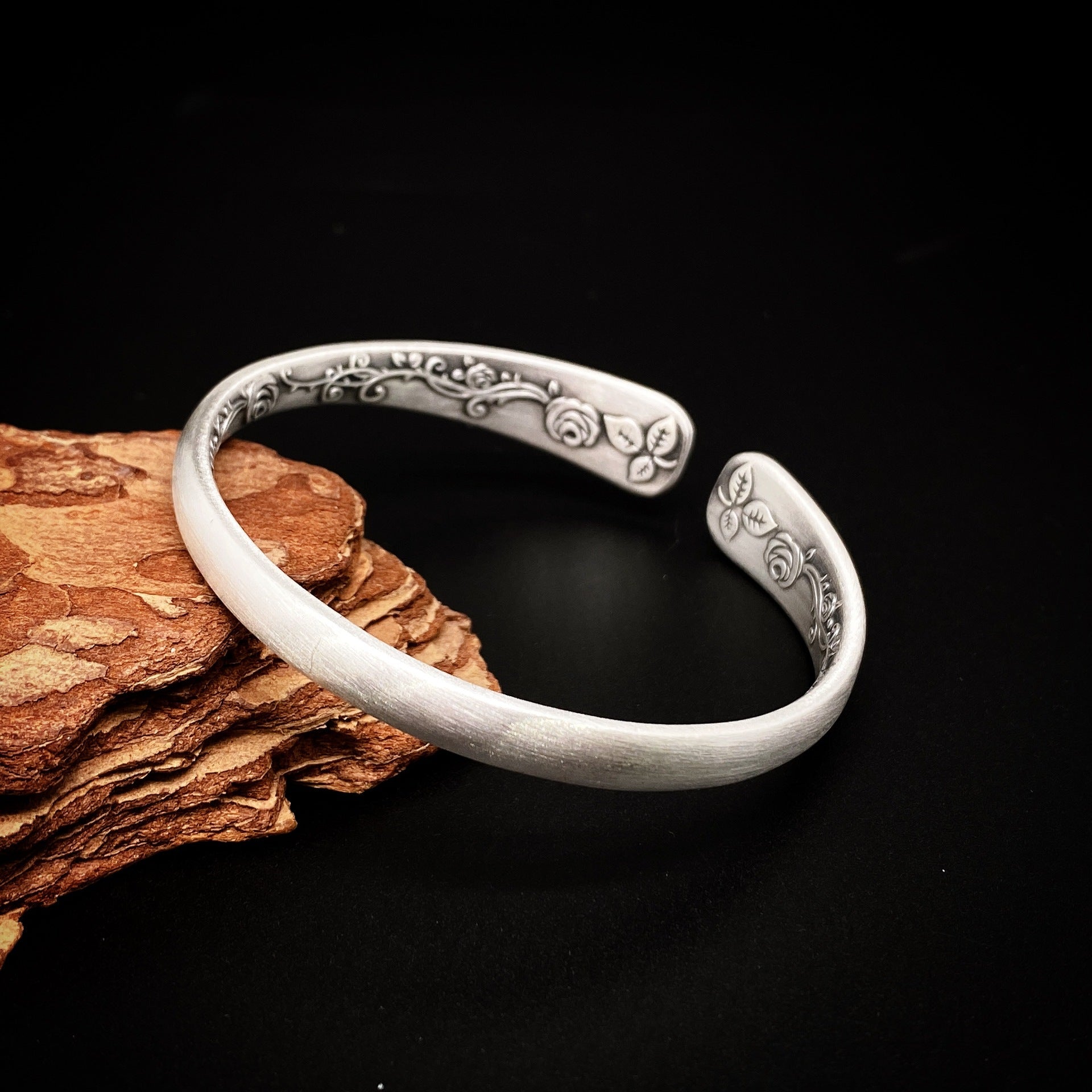 Chinese Lotus Carp Sterling Silver Bracelet - jewelry - weilin.com