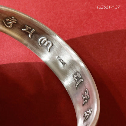 Chinese Lotus Sterling Silver Bracelet - jewelry - weilin.com