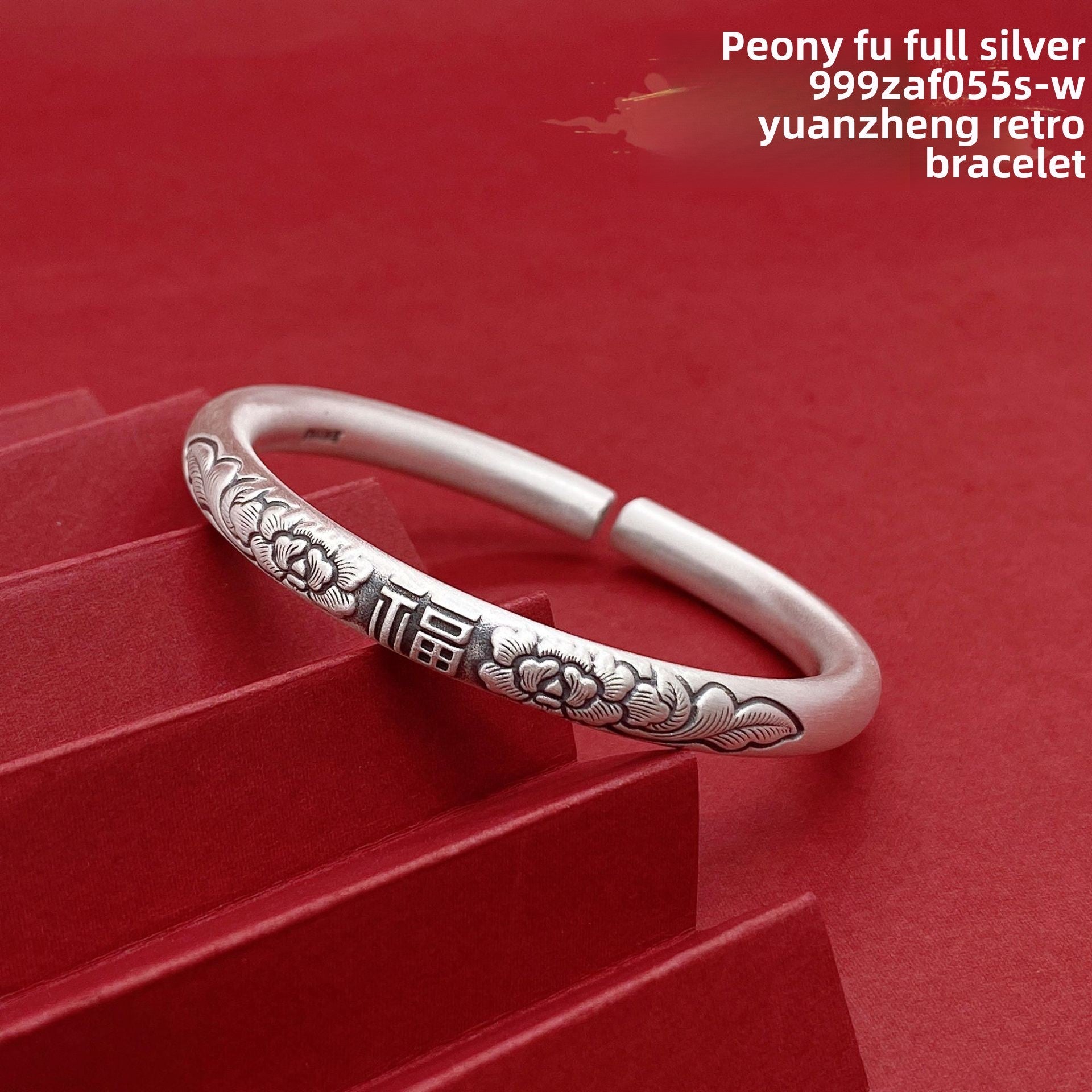 Chinese Lotus Stick Sterling Silver Bracelet - jewelry - weilin.com