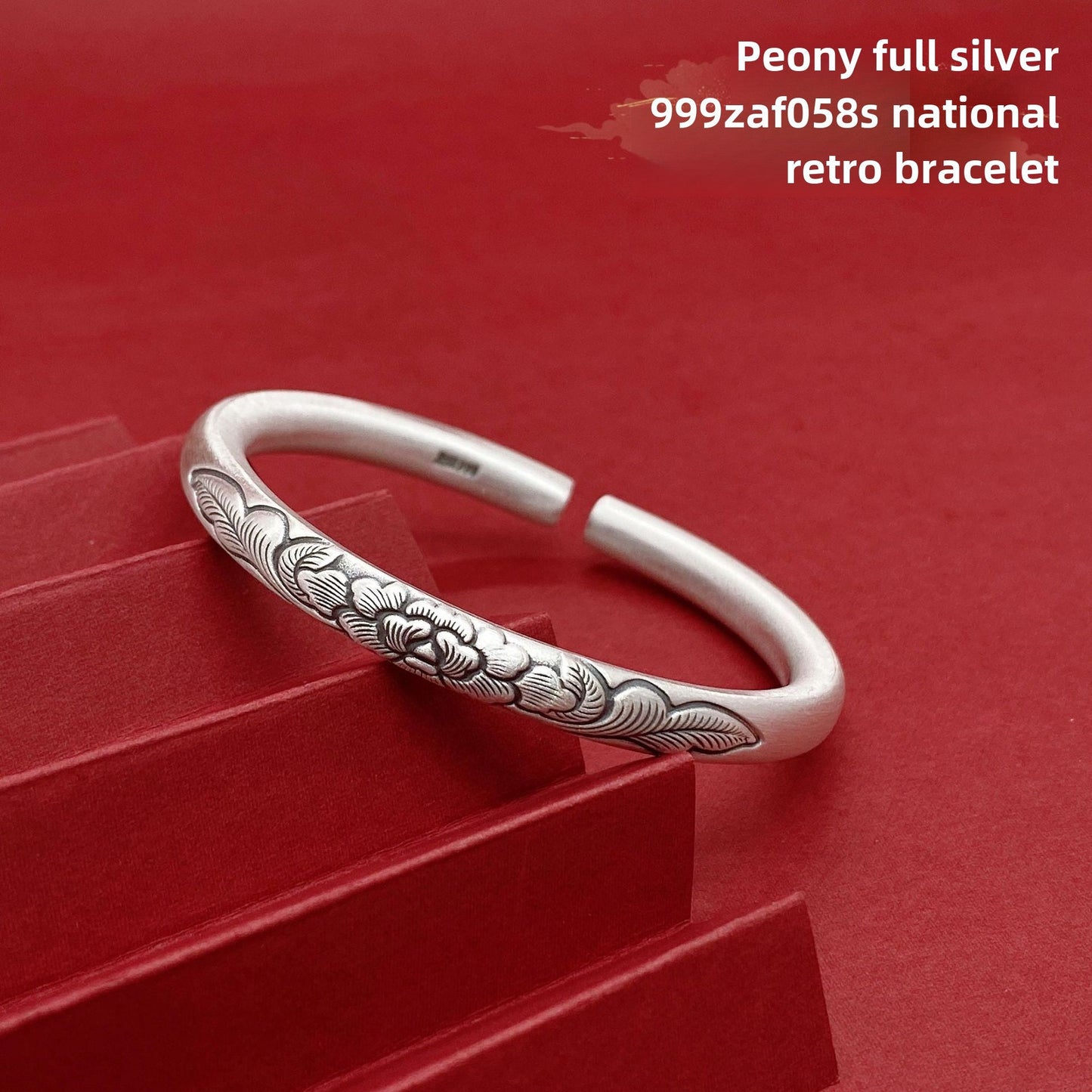 Chinese Lotus Stick Sterling Silver Bracelet - jewelry - weilin.com