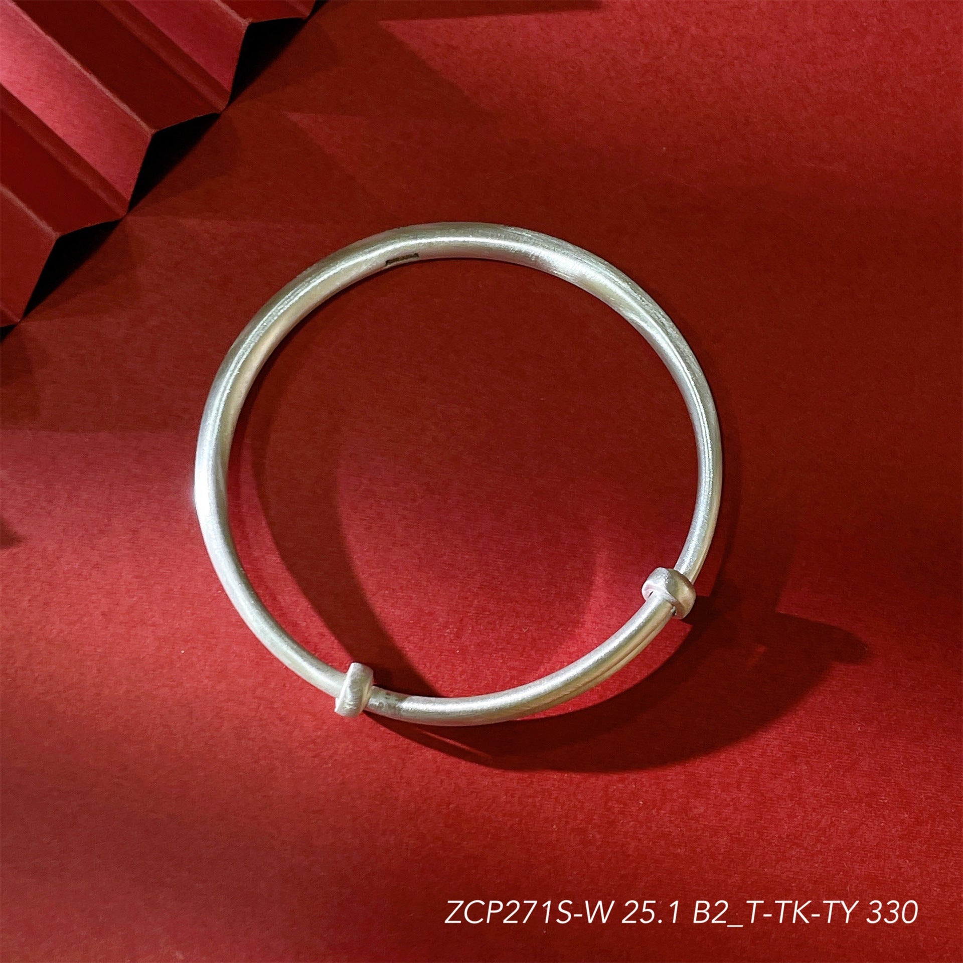 Chinese Lucky Cloud Round Belly Sterling Silver Bracelet - jewelry - weilin.com
