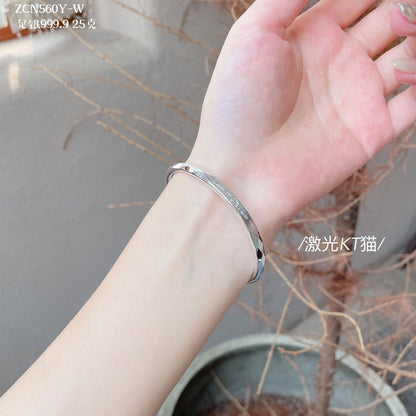 Chinese Lucky Four Leaf Clover Sterling Silver Bracelet - jewelry - weilin.com