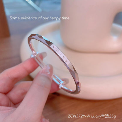 Chinese Lucky Four Leaf Clover Sterling Silver Bracelet - jewelry - weilin.com