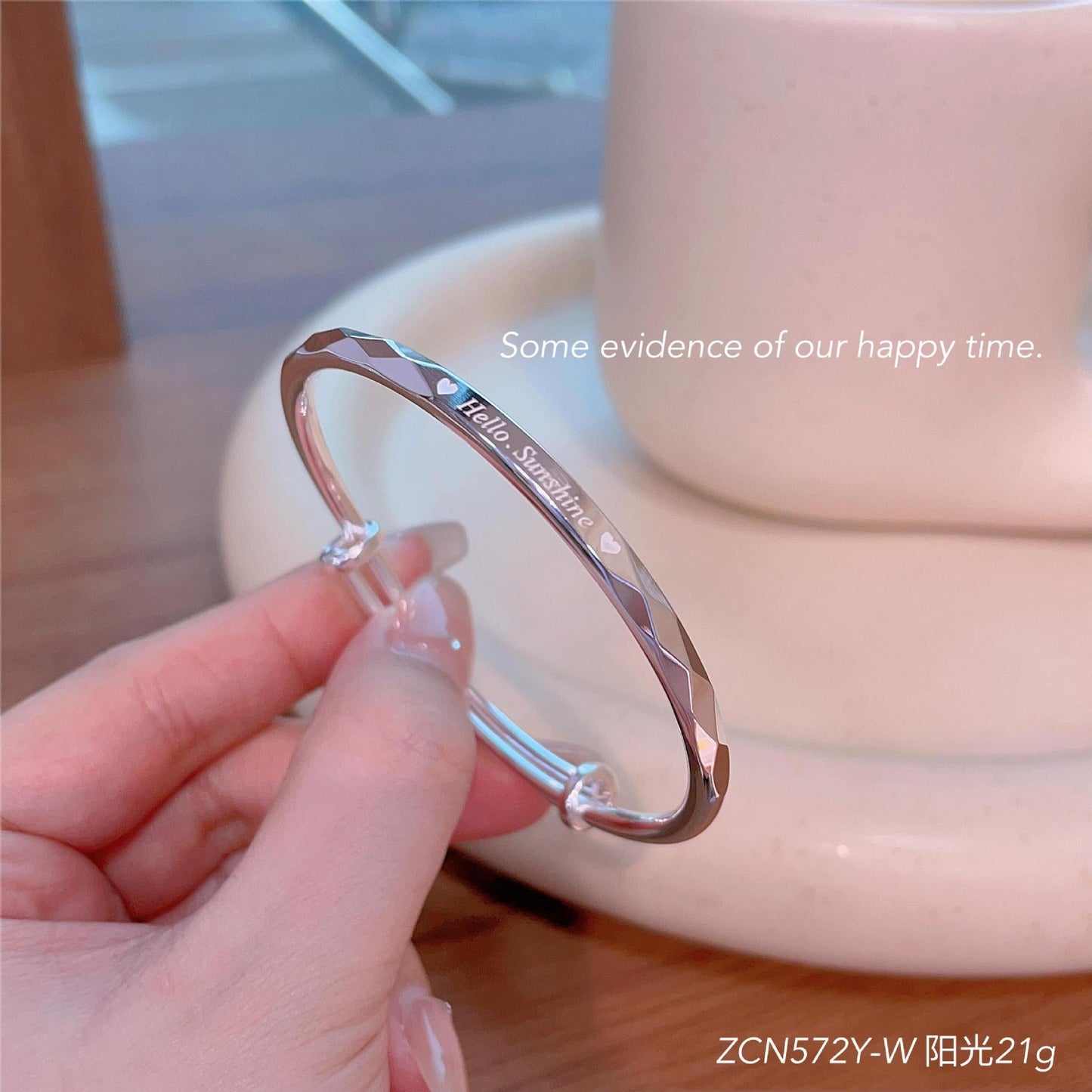 Chinese Lucky Four Leaf Clover Sterling Silver Bracelet - jewelry - weilin.com