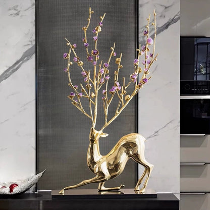 Chinese natural crystal lucky deer blossom sika deer decorative ornaments - jewelry - weilin.com