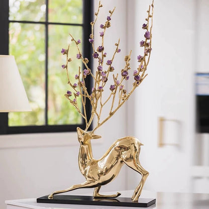 Chinese natural crystal lucky deer blossom sika deer decorative ornaments - jewelry - weilin.com