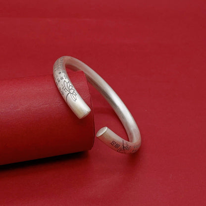 Chinese niche round stick sterling silver bracelet - jewelry - weilin.com
