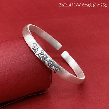 Chinese relief plum blossom silver bracelet - jewelry - weilin.com