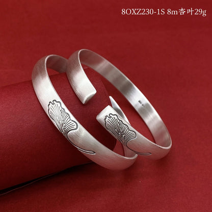 Chinese relief plum blossom silver bracelet - jewelry - weilin.com