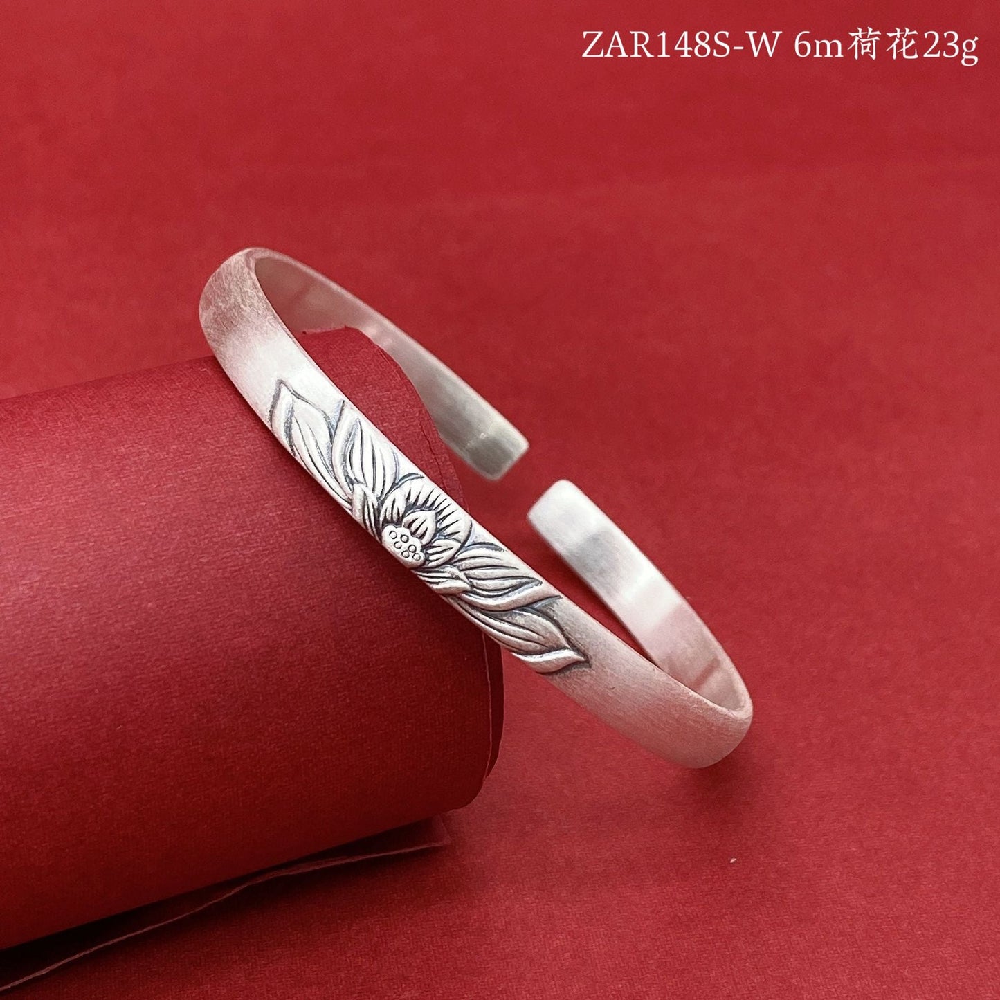 Chinese relief plum blossom silver bracelet - jewelry - weilin.com