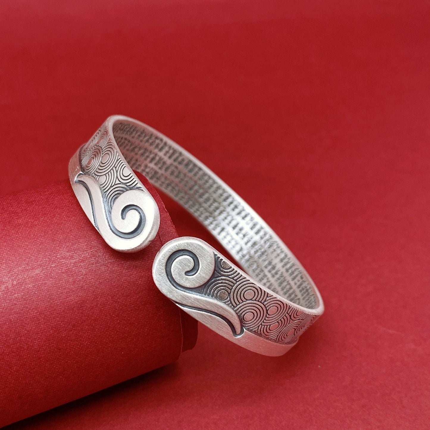 Chinese Scripture Silver Bracelet for Couples - jewelry - weilin.com