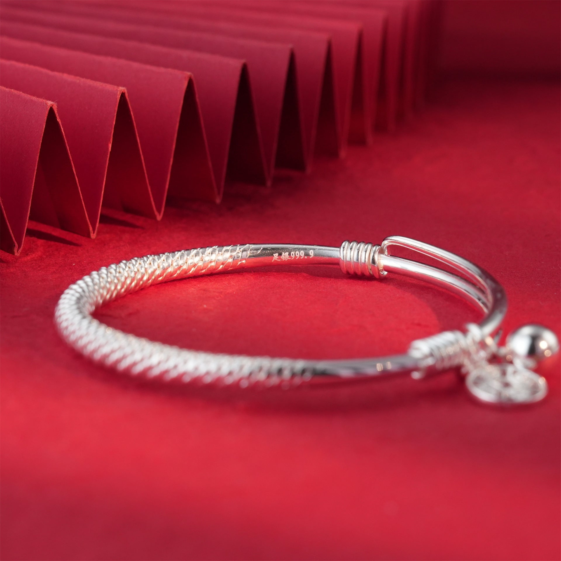 Chinese shiny fine wire braided sterling silver bracelet - jewelry - weilin.com
