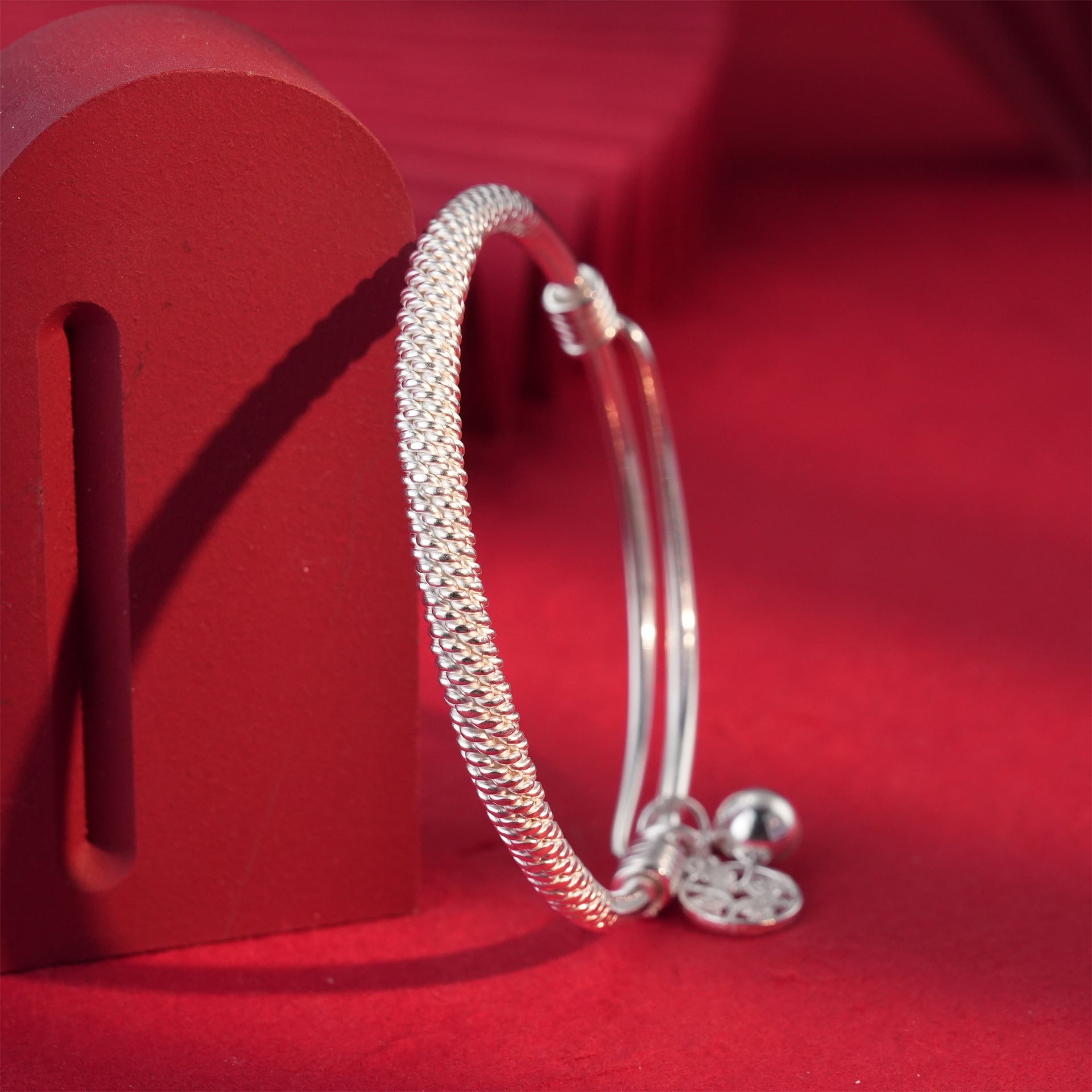 Chinese shiny fine wire braided sterling silver bracelet - jewelry - weilin.com