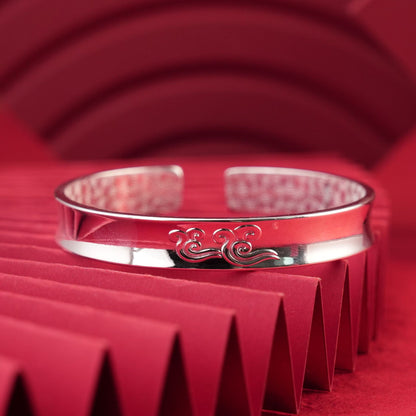 Chinese shiny sterling silver bracelet - jewelry - weilin.com