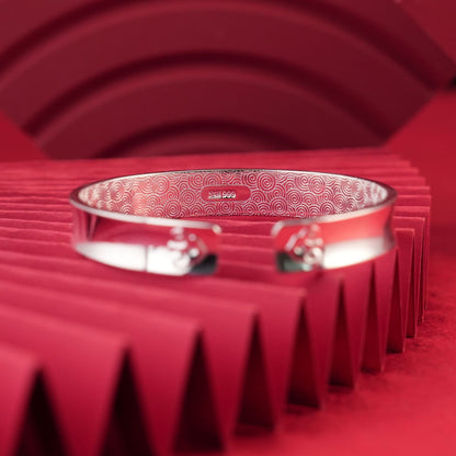 Chinese shiny sterling silver bracelet - jewelry - weilin.com