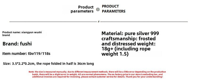 Chinese square sterling silver pendant braided rope chain - jewelry - weilin.com