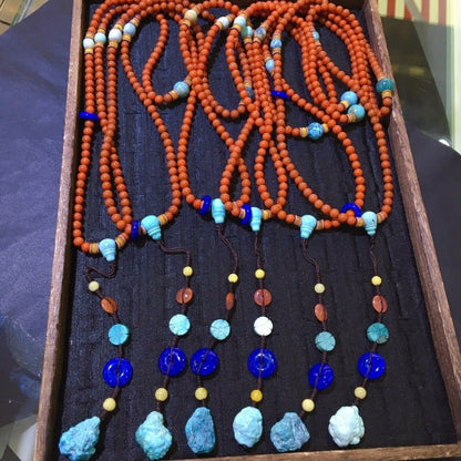 Chinese style 108 red pearl necklace - jewelry - weilin.com