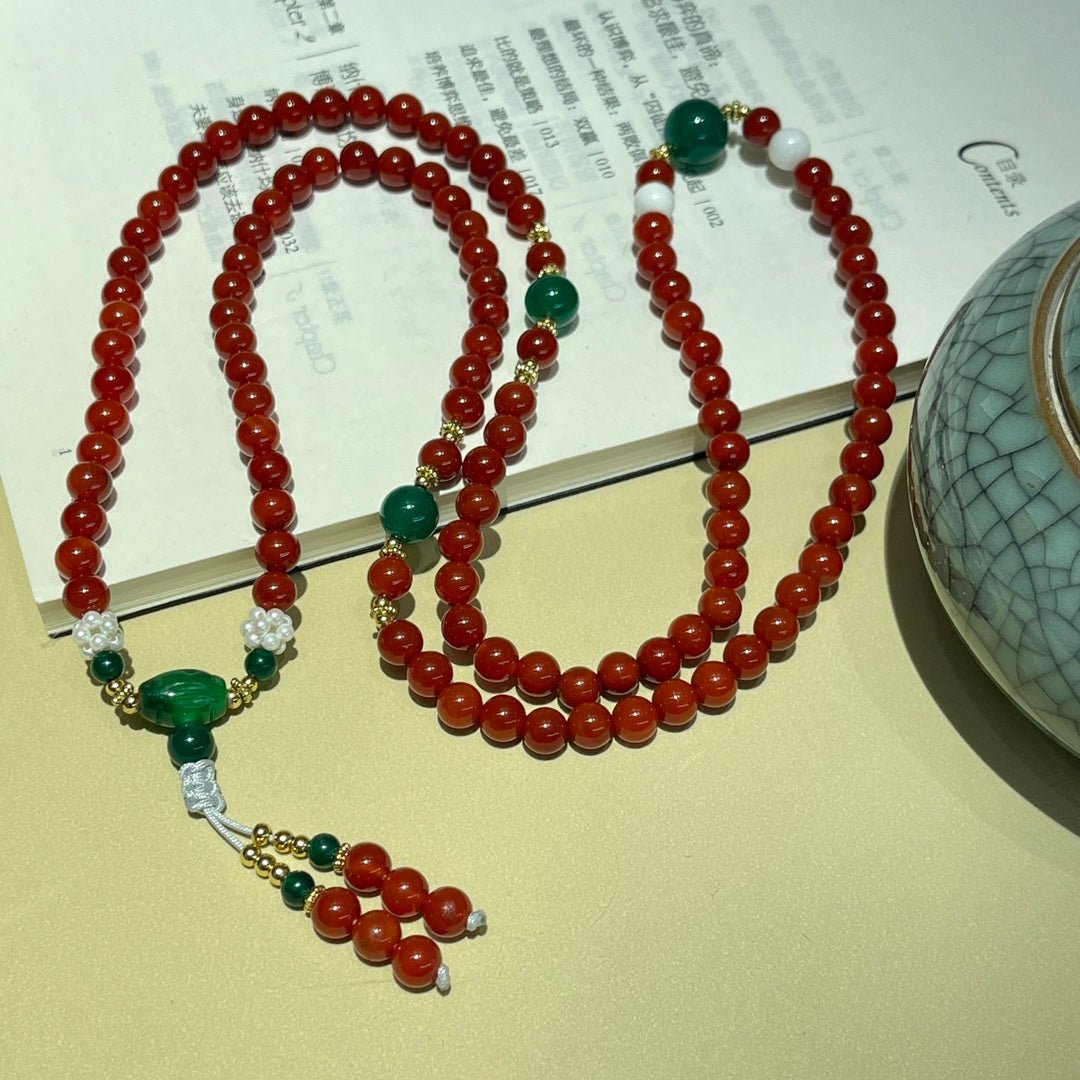 Chinese style agate 108 Buddhist beads dual - purpose - jewelry - weilin.com