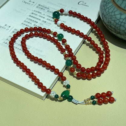Chinese style agate 108 Buddhist beads dual - purpose - jewelry - weilin.com