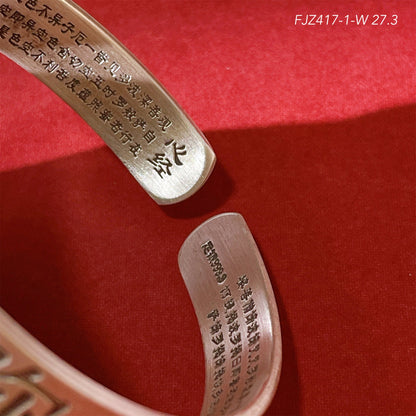 Chinese style Amitabha sterling silver bracelet - jewelry - weilin.com