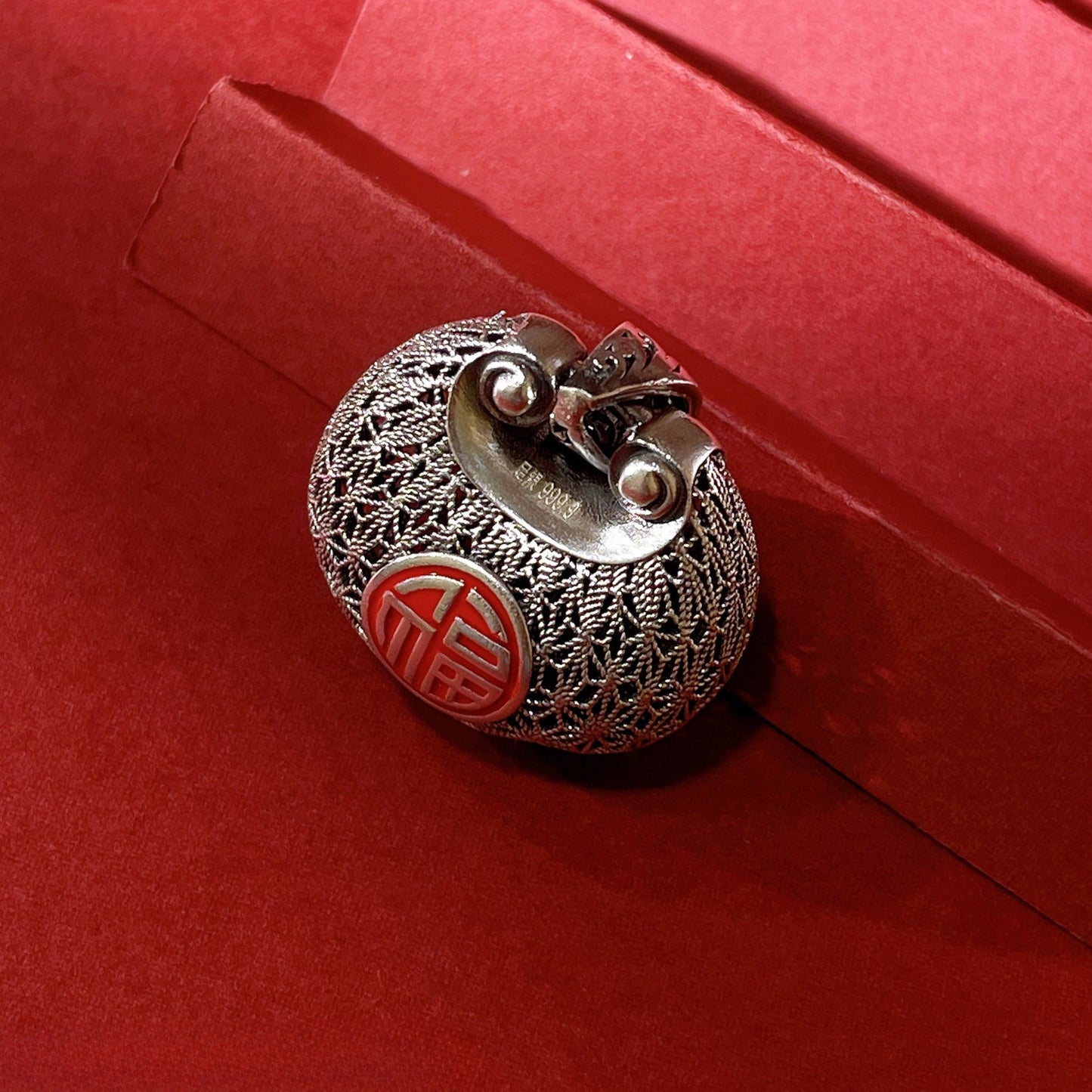 Chinese style ancient fat blessing sterling silver pendant - jewelry - weilin.com