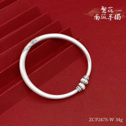 Chinese style apricot leaf sterling silver bracelet - jewelry - weilin.com