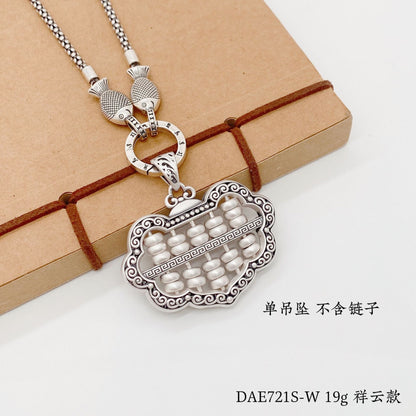 Chinese style auspicious cloud abacus couple pendant pendant - jewelry - weilin.com
