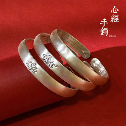 Chinese style auspicious cloud plain ring lotus bracelet - jewelry - weilin.com
