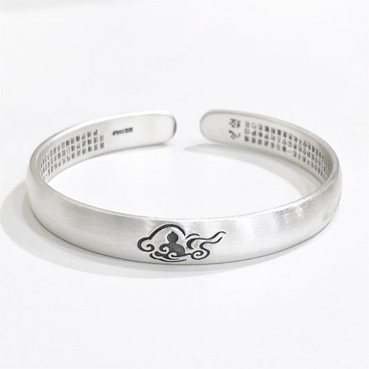 Chinese style auspicious cloud plain ring lotus bracelet - jewelry - weilin.com