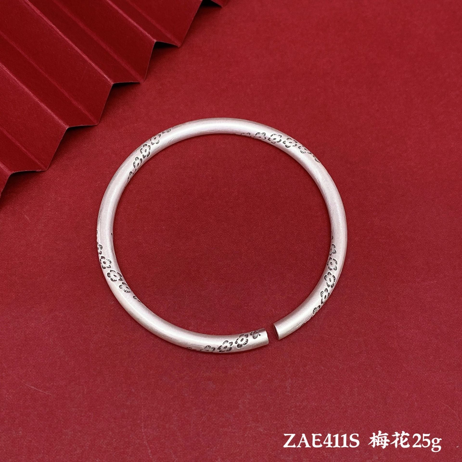 Chinese style auspicious cloud round stick sterling silver bracelet couple model - jewelry - weilin.com