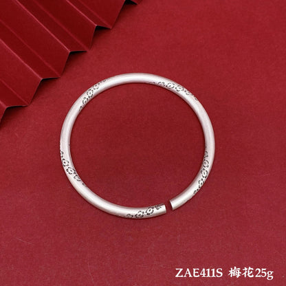 Chinese style auspicious cloud round stick sterling silver bracelet couple model - jewelry - weilin.com